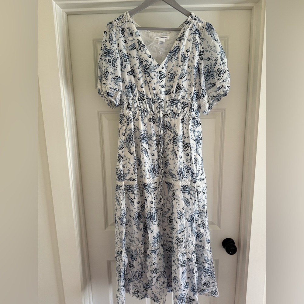 Lucky Brand Blue and White Midi Dress